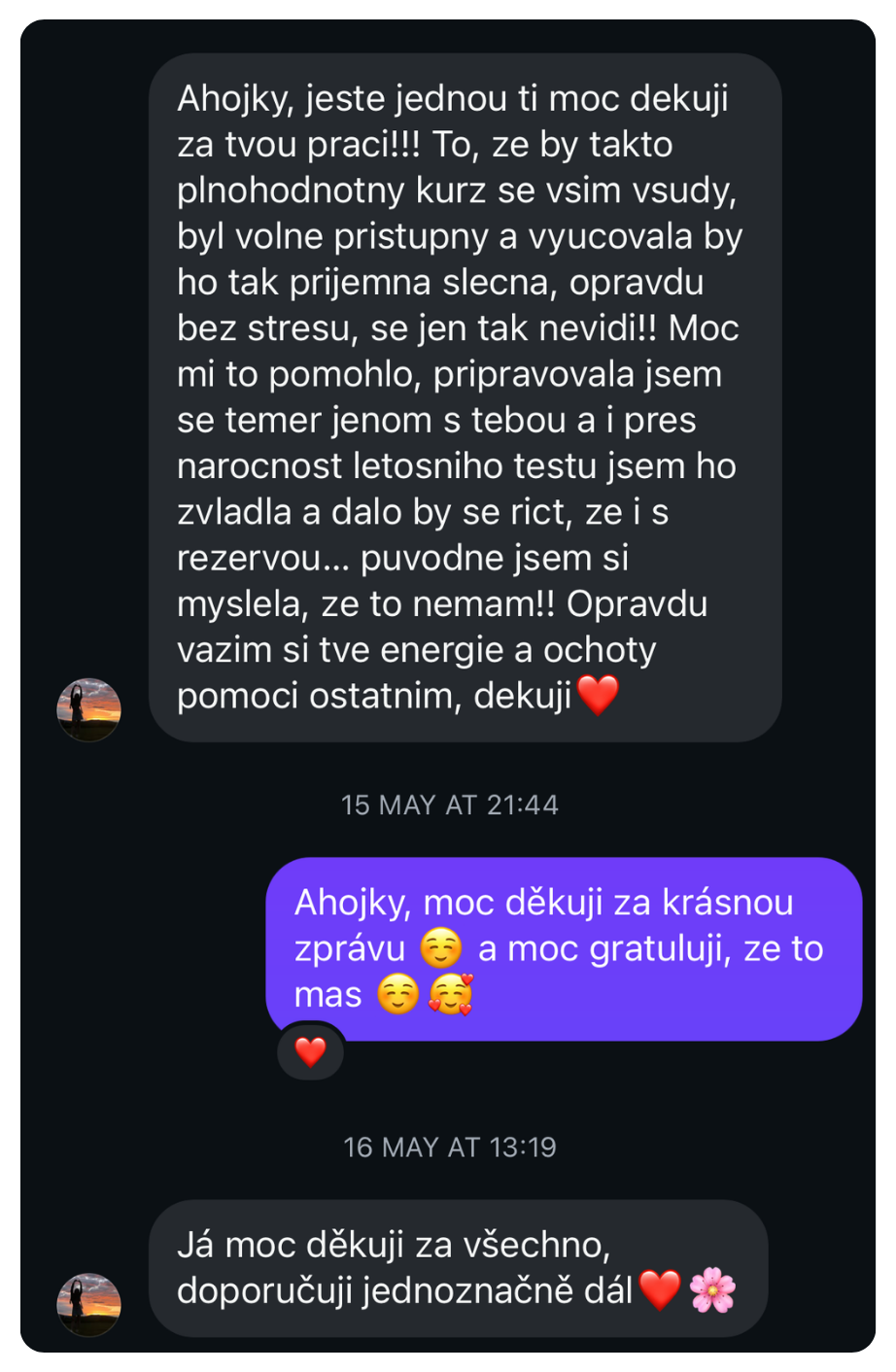 Hodnocení přípravy na maturitu z matematiky s Hankou