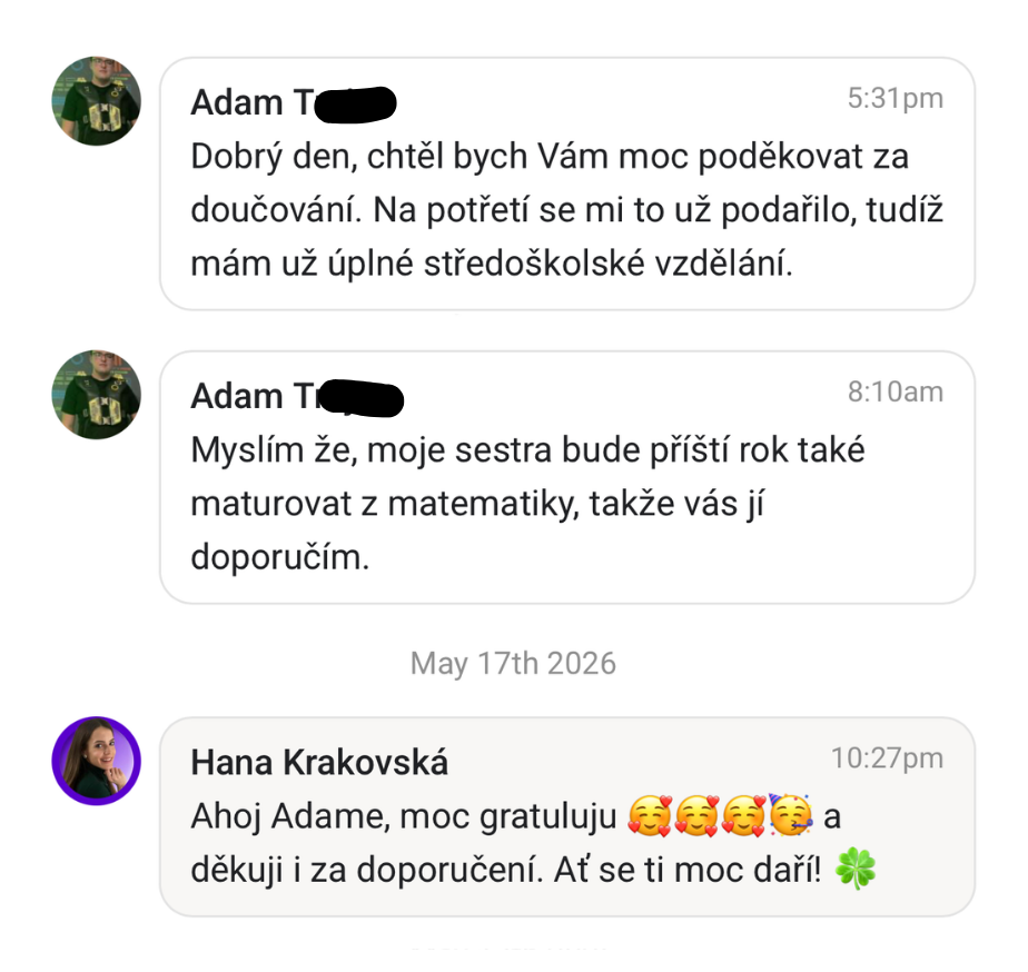 Student zvládl maturitu z matematiky – recenze Hanka