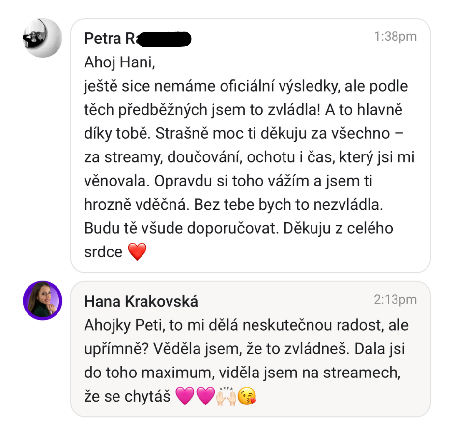 Zpráva po maturitě z matiky – studentka Matika s Hankou