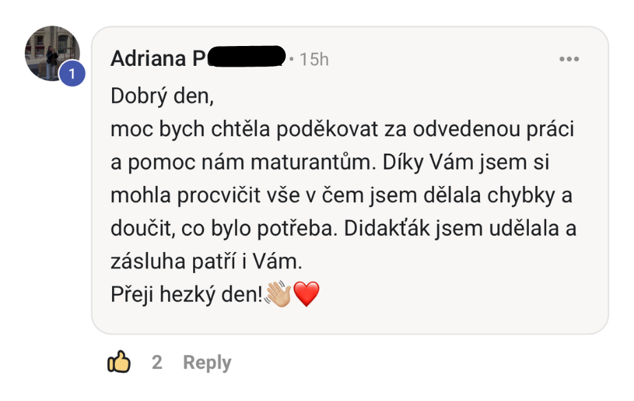 Zkušenost s komunitou Matika s Hankou – maturita z matematiky