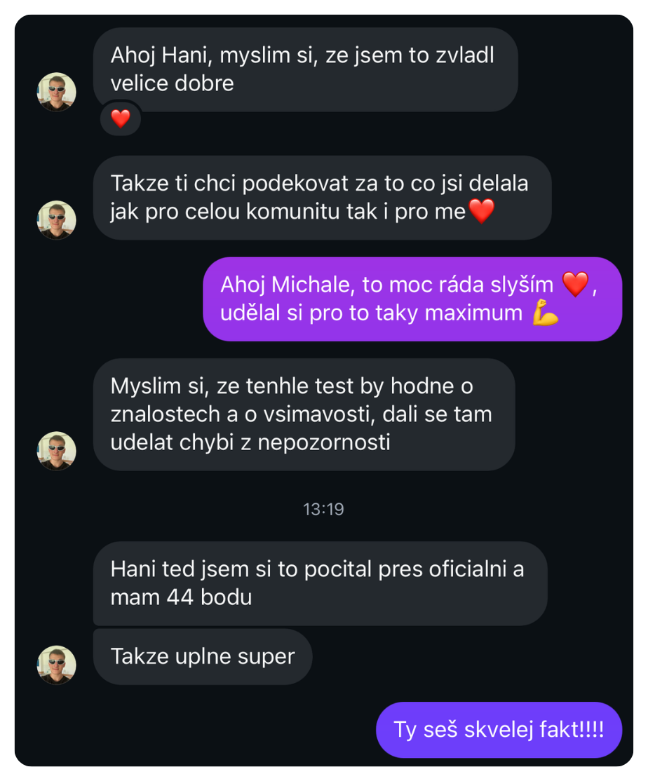 Recenze studenta – maturita z matematiky zvládnuta s Hankou